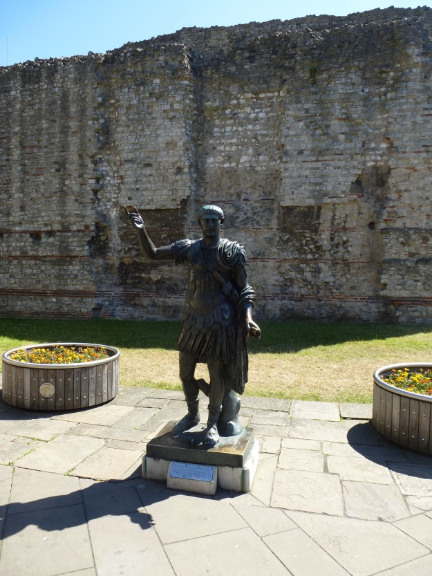 The Statue of Trajan next to London's Roman Wall, Tower Hill